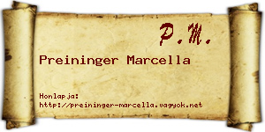 Preininger Marcella névjegykártya